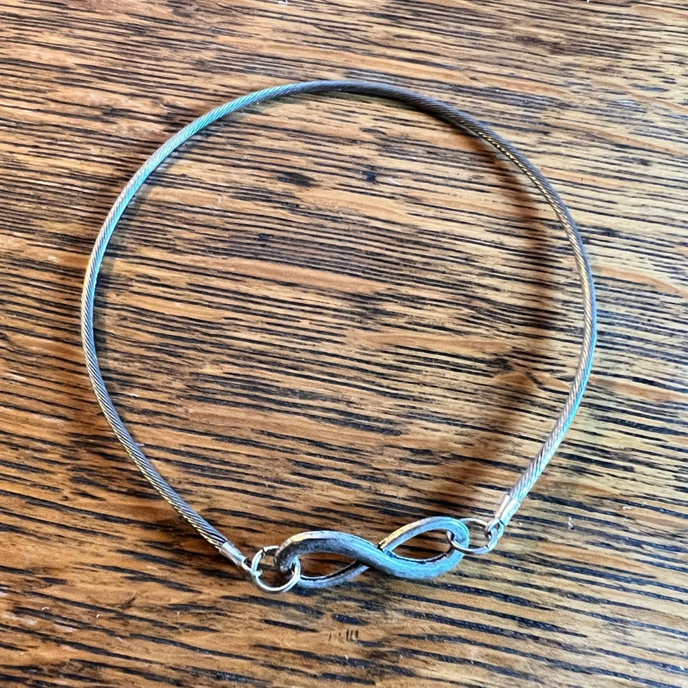 Upcycled infinity charm bracelet